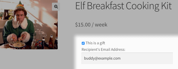Aplicativo Assinaturas para Presentear WooCommerce 1 Aplicativo Assinaturas para Presentear WooCommerce subscription gifting email field product page